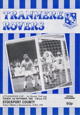 Tranmere Rovers v Stockport County Match Programme 1986-09-02